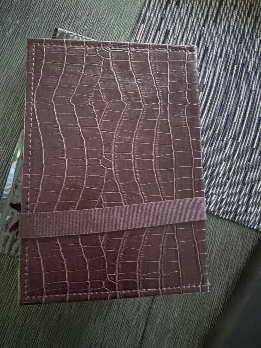 Sheffield Home faux crocodile embossed leather lined journal